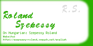 roland szepessy business card